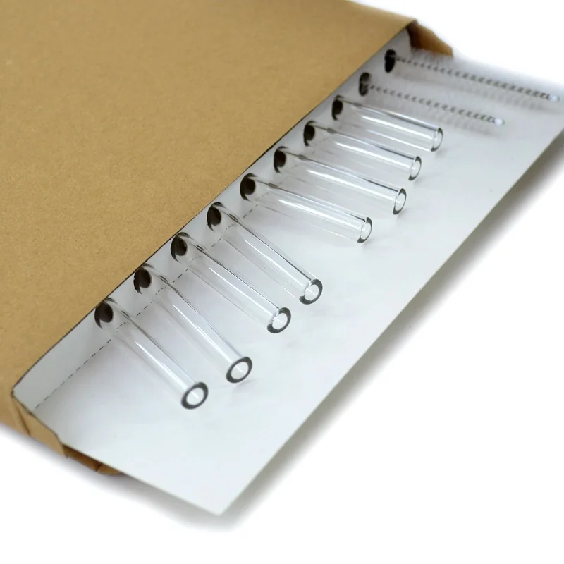 

8mm transparent glass straw borosilicate glass straw