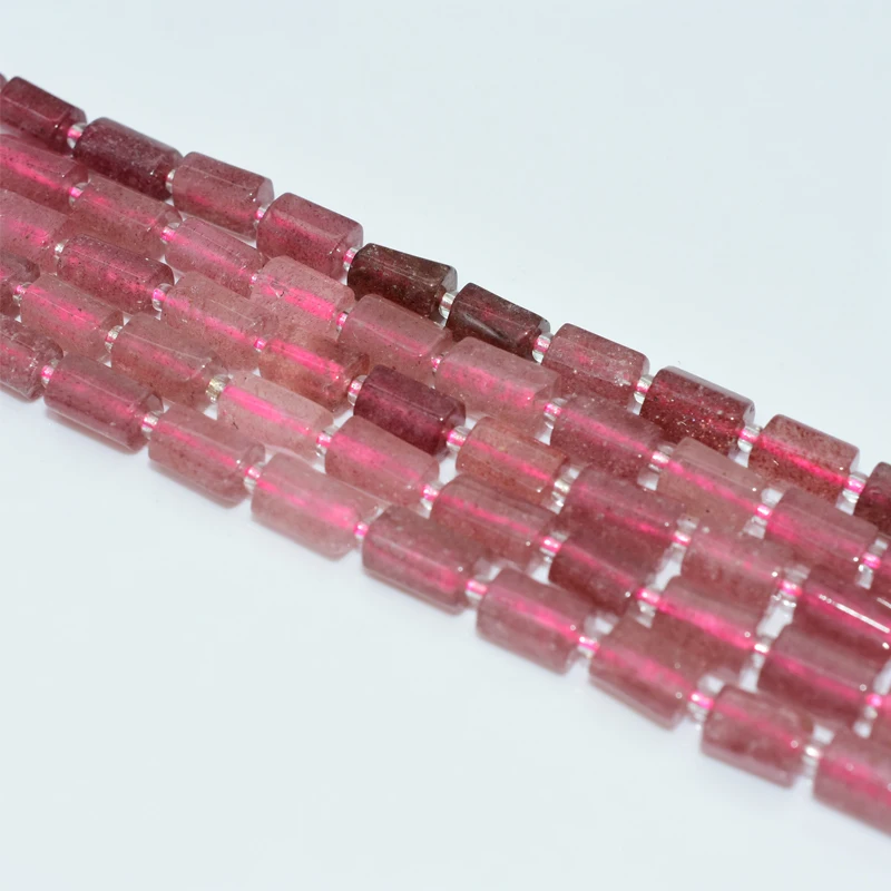 

Trade Insurance  High Quality Natural Tube Strawberry Quartz Loose Beads