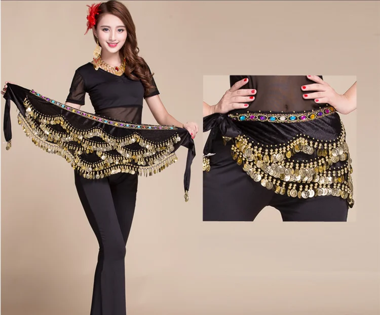

hot and sexy hip scarf gold coins belt belly dance belt hip scarf