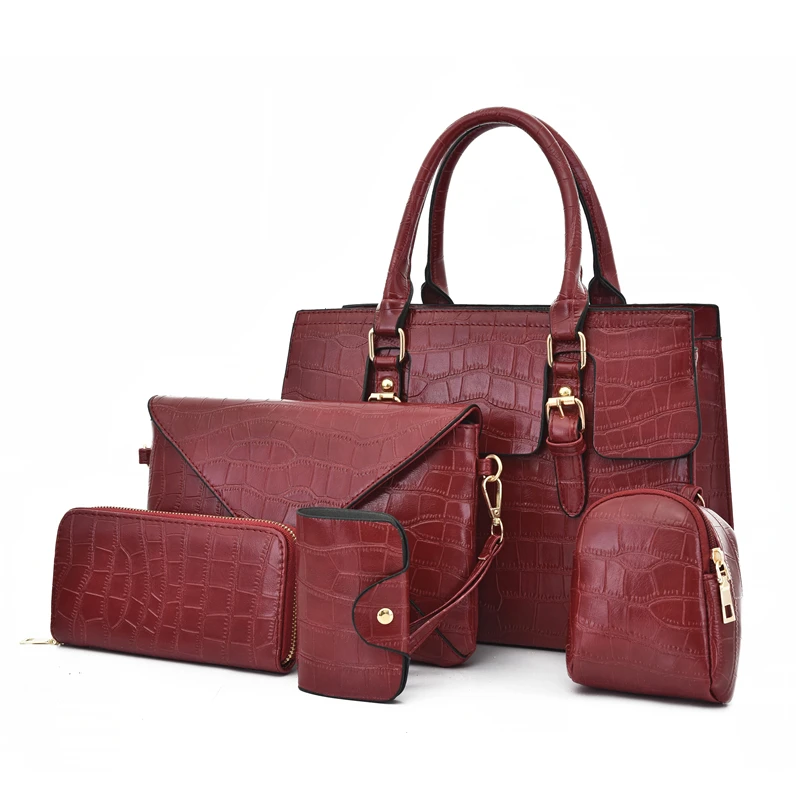 

Wholesale high quality fashion new cheap PU leather ladies casual 3 sets handbags, Popular colors