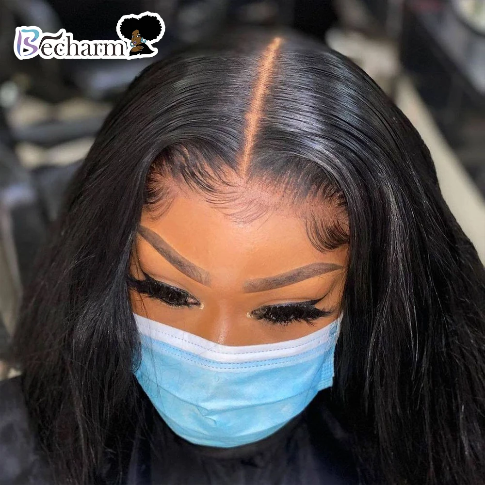 

Becharm Factory Price 150% Density 13x4 Lace Frontal Closure Vendor Wholesale Medium Brown Frontal Pre-Plucked With Baby Hair