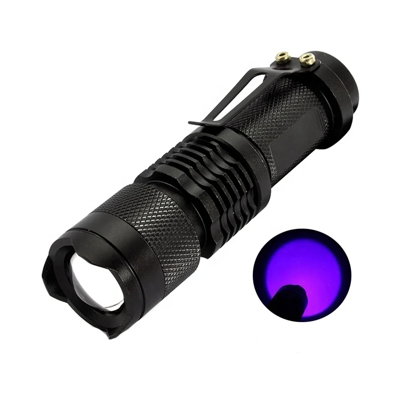 Amazon Hot Selling 2 in 1 Mini Battery Short Wave Black Light Blacklight 365nm 395nm LED UV Flashlight