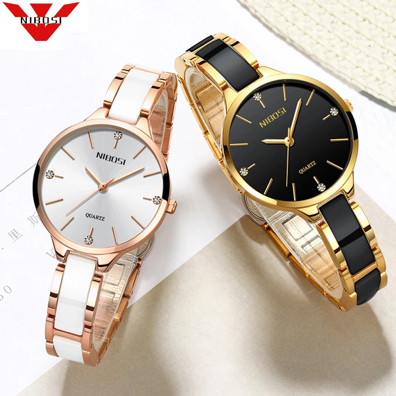 NIBOSI Watch Women Watches Ladies Creative Women's Ceramic Bracelet Watches Female Clock Relogio Feminino Montre Femme