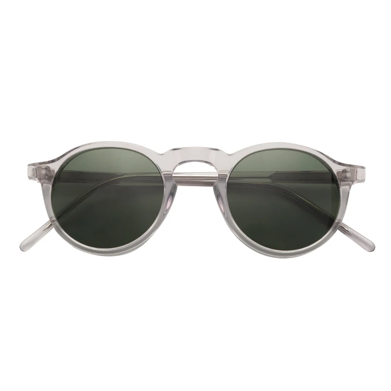 

Retro transparent round mazzucchelli acetate polarized sun glasses shades sunglasses