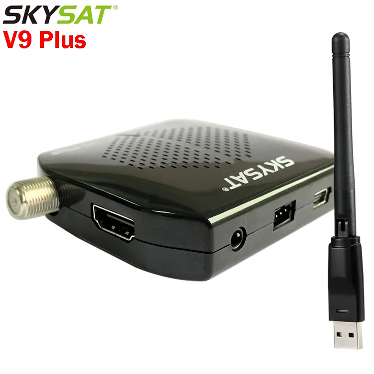 

mini Satellite TV Receiver Support Auto PowerVu Biss IPTV USB WIFI CCCam Newcamd 1080P DVB-S2 SKYSAT V9 PLUS