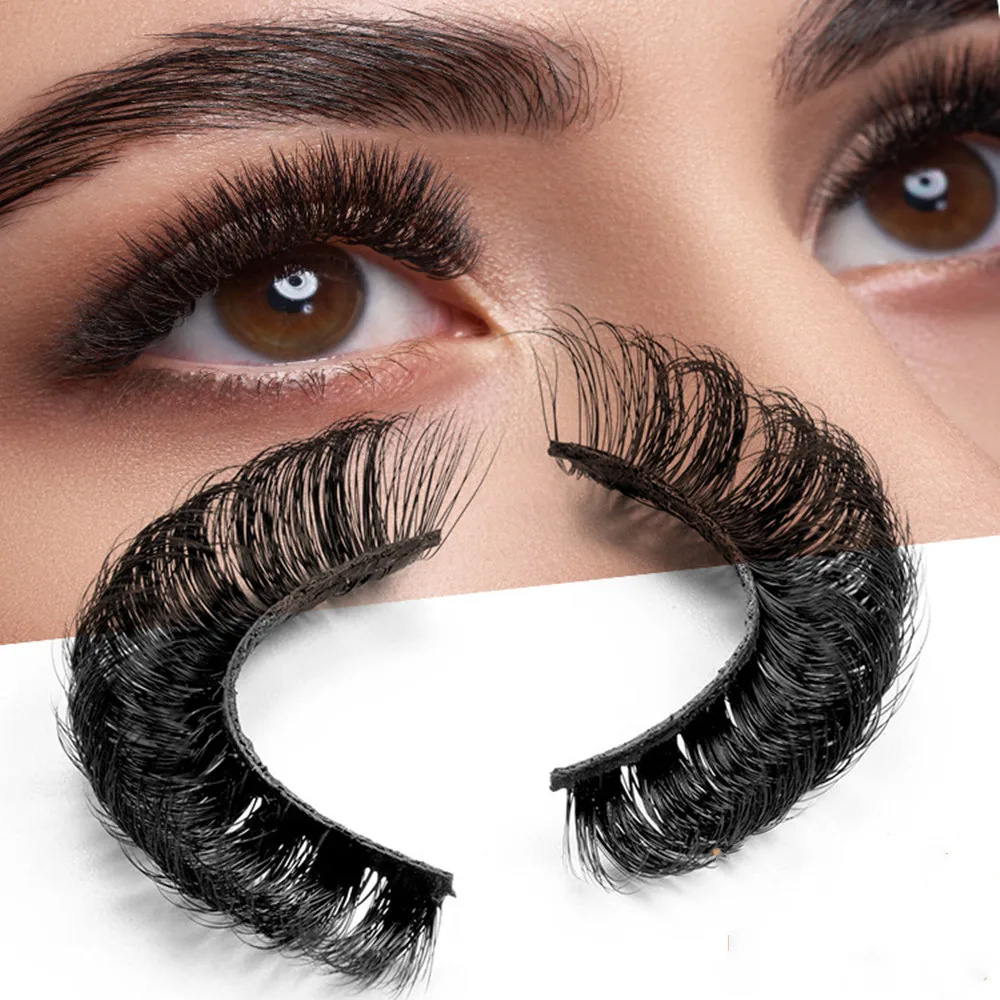 

Handmade Bulk D curl strip eyelashes faux mink lashes 3d Mink Eyelashes Russian Lashes wholesale