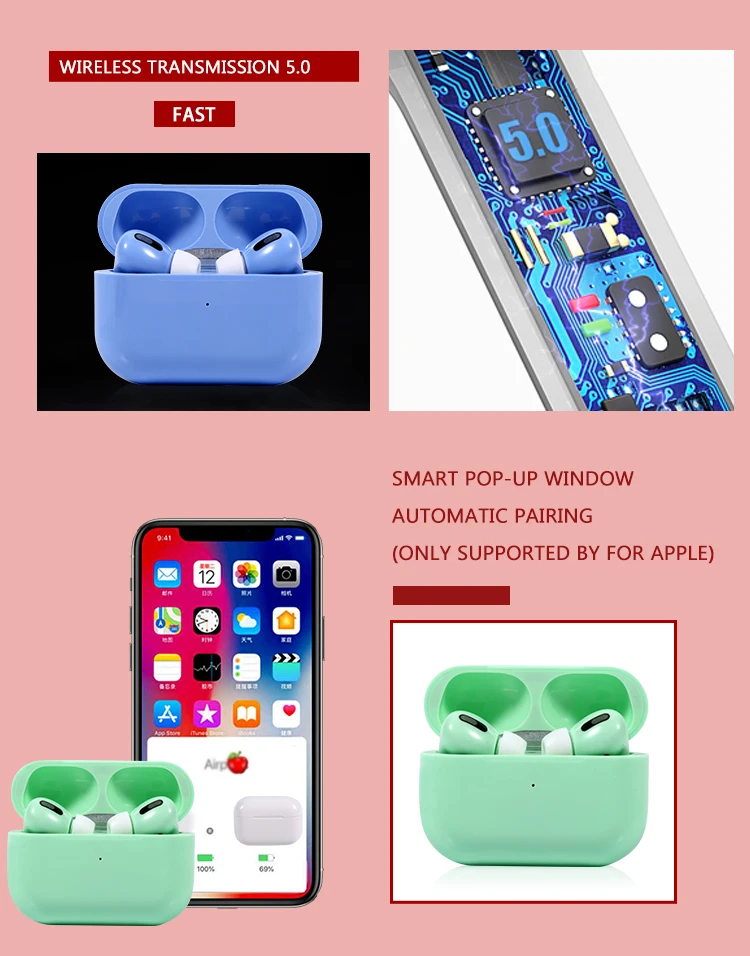 2020 best price tws noise cancel AP3 bluetooth wireless appled airpodings earphone earbuds air pro 3 airbuds pods pro earpod - ANKUX.COM