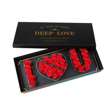 

INUNION New Fashion Design I LOVE U Heart Flower roses Rectangular Cardboard Box Gift Presents for Valentine's Day