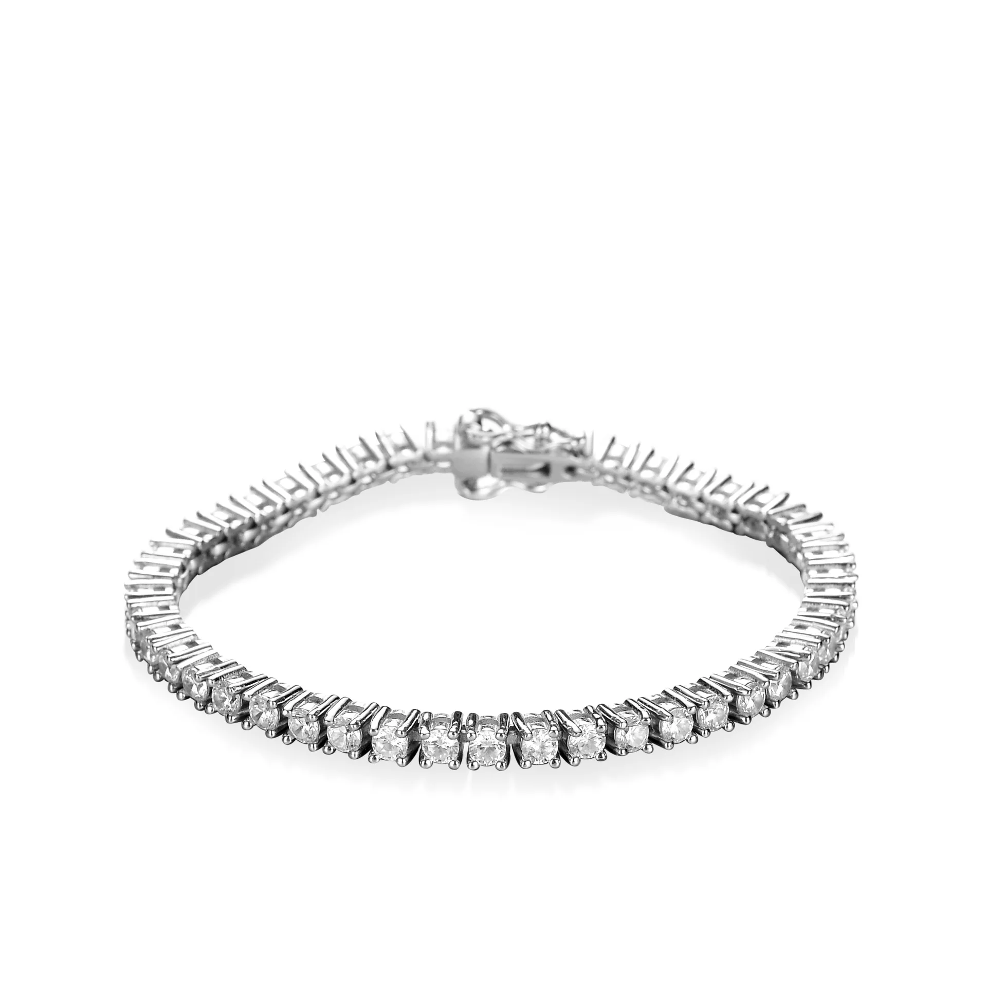 

Rome 3mm 925 Sterling Silver Moissanite Bracelets Fine Jewelry D VVS1 Moissanite Tennis Bracelet For Women Men