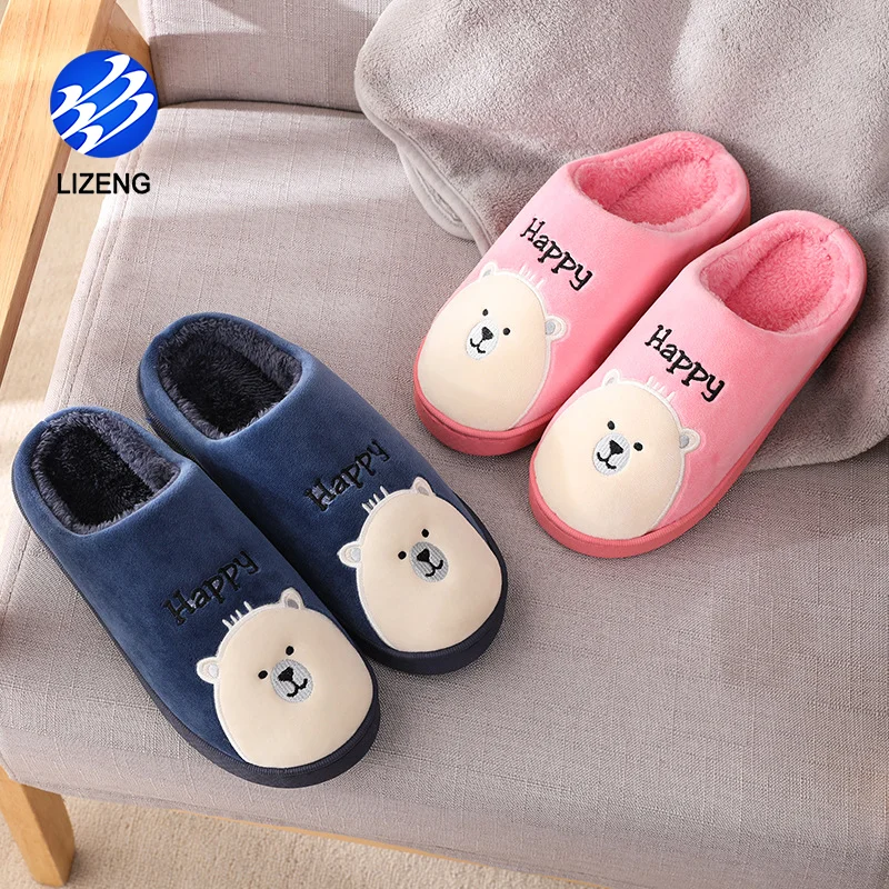 

Autumn Winter Lovely Home Cotton Slippers House Couple Warm Shoes Winter, Red, pink , purple , green , gray , navy blue