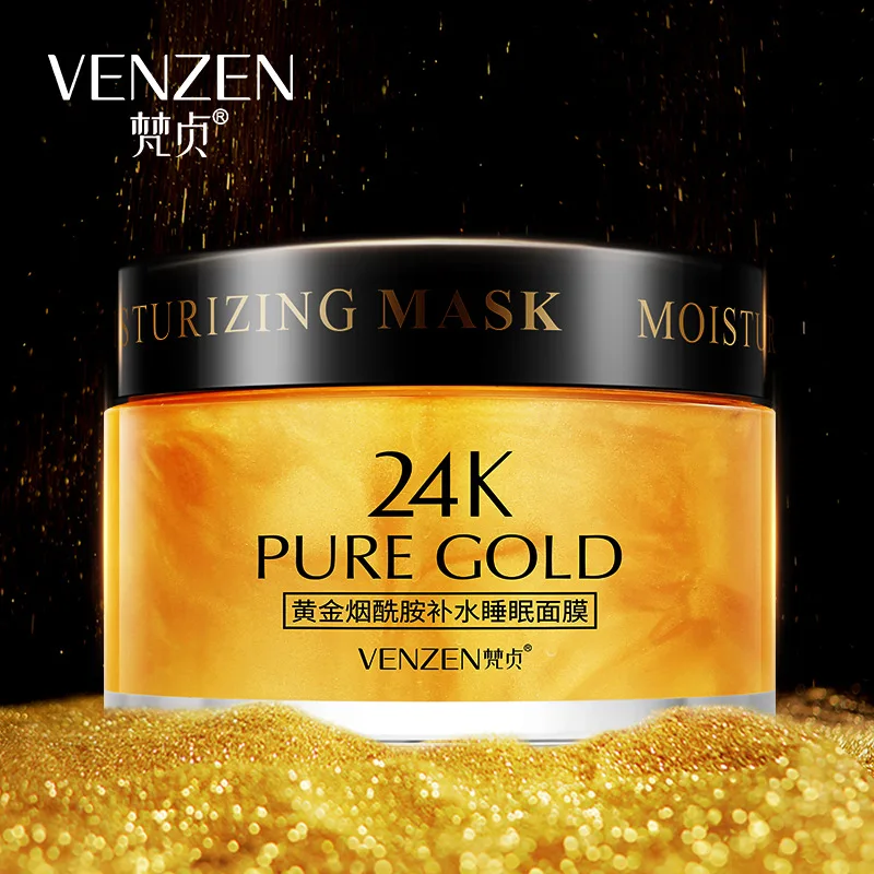 

Private label VENZEN 24k gold collagen crystal Cucumber Anti-wrinkle sleeping facial mask