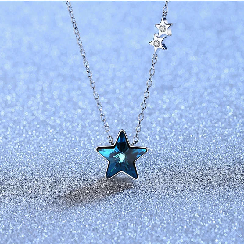 

Aimgal Sterling silver Austrian crystal wishing star necklace pendant necklace for women