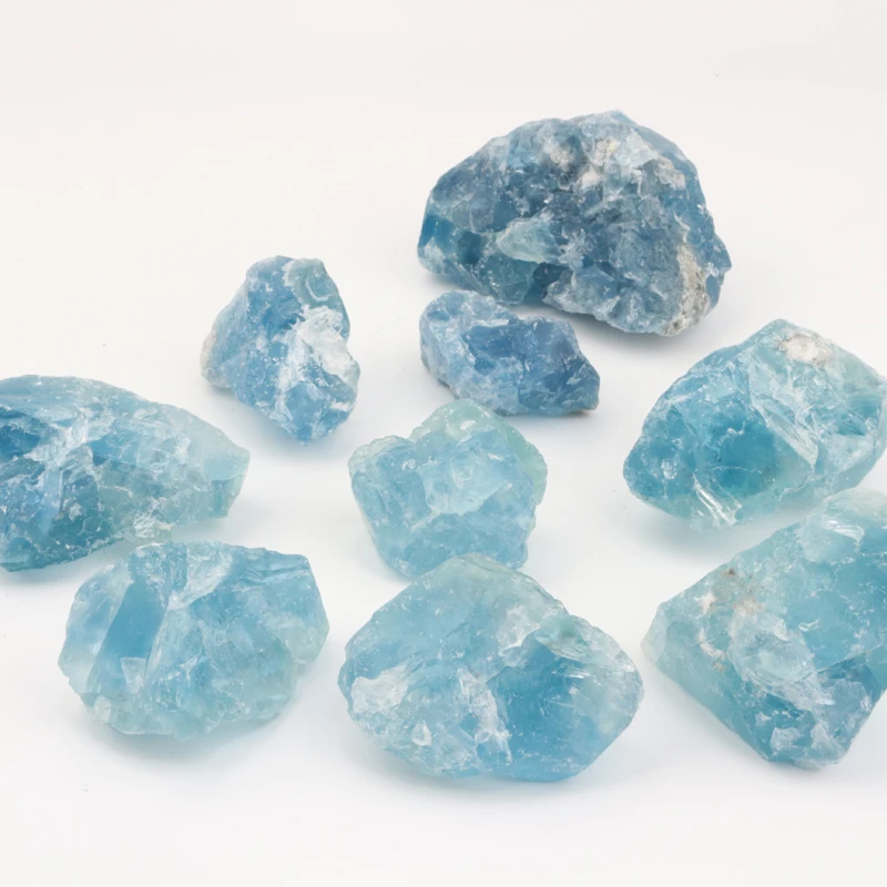

2024 New arrivals raw minerals rocks natural quartz crystal rough Blue Fluorite for healing craft