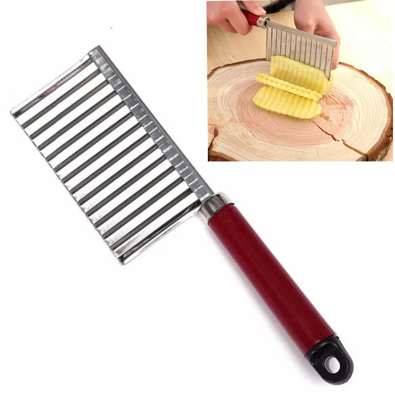 

Wavy Edged Potato Knife Stainless Steel Kitchen Gadget Vegetable Fruit Cutting Peeler Cooking Tools Kitchen Tools