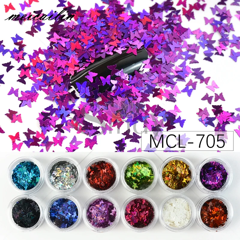 Mixed Colors Butterfly Shape Holographic AB Shiny Laser Nail Glitter Paillette Sequins