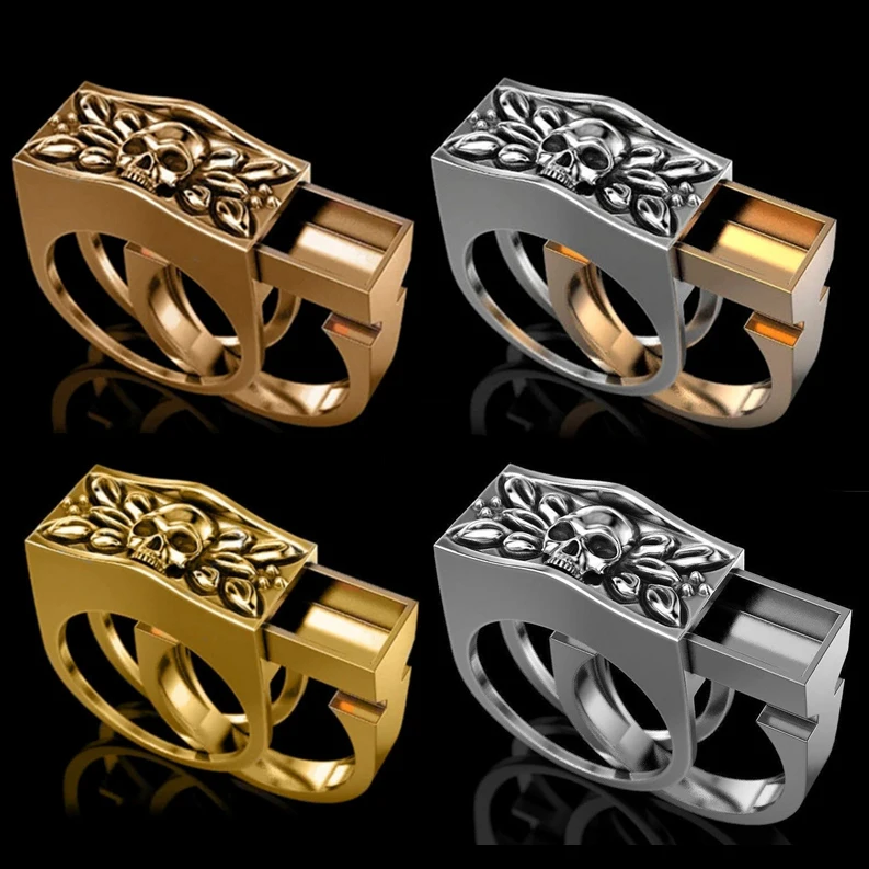 

CAOSHI 4 Colors Punk Skull Ring for Men Male 2020 new 6-13 Big Size Fashion Unique Style Hip Hop Men Rings