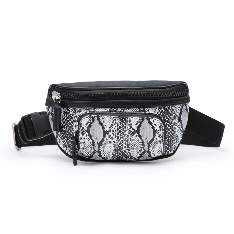 

2019 New Waist Bags Women Serpentine Design Belt Bags PU Leather Banana Bags Female Phone Fanny Pack, Sliver,golden,black,brown