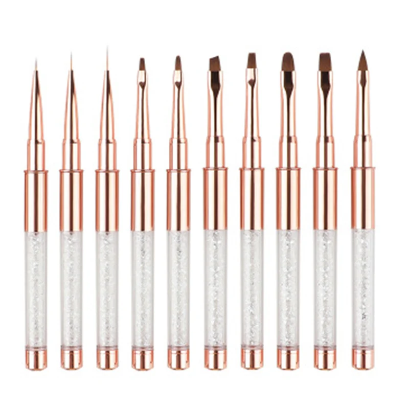 

Factory hot OEM ODM professional gel polish lining drawing gradient acrylic rose gold nail brush