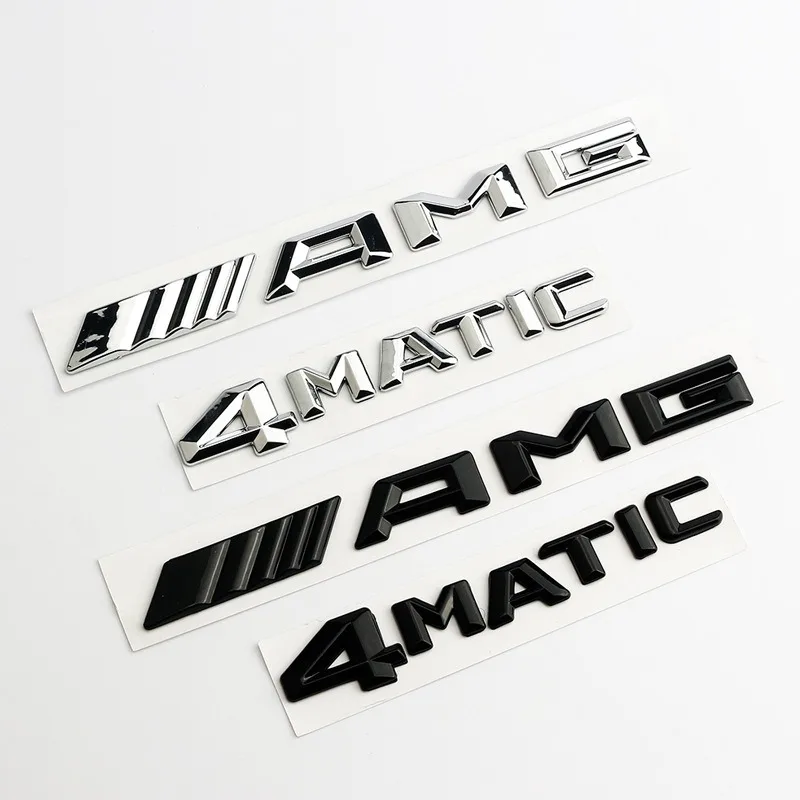 3D ABS AMG Logo Car Badge Decal Emblem Sticker for Mercedes-Benz C-Class E-Class S-Class C63 AMG