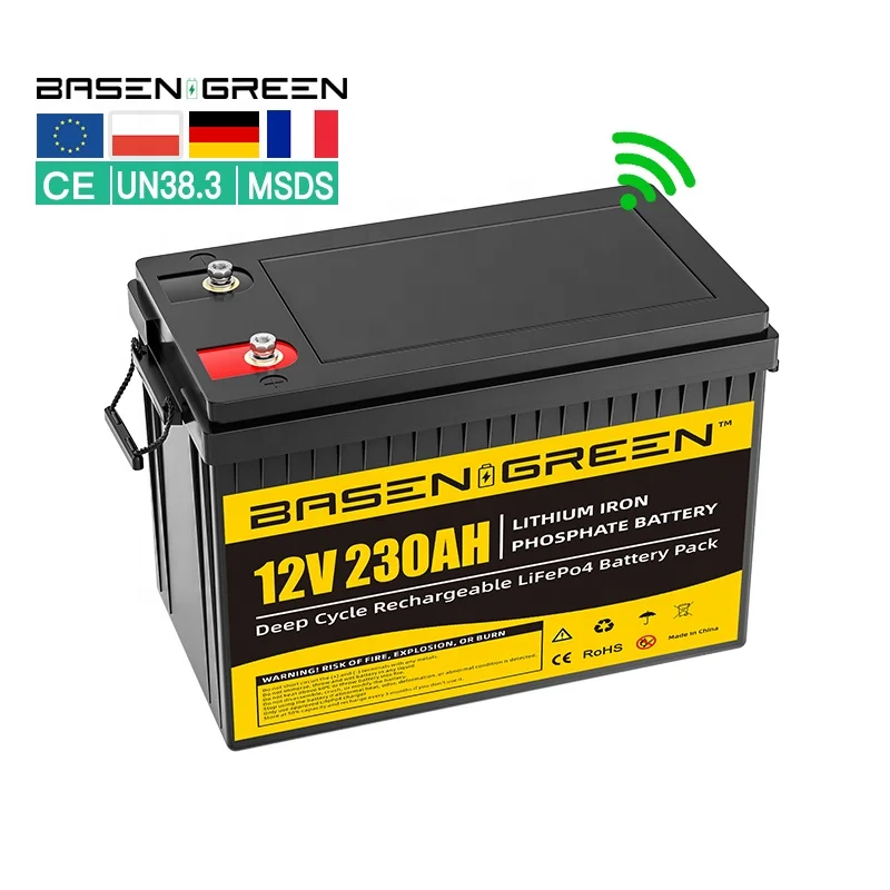 

BasenGreen EU Stock Lifepo4 Battery 12V 200Ah 230Ah Deep Cycles Lithium Ion Batteries Energy Solar Battery Pack for RV Solar