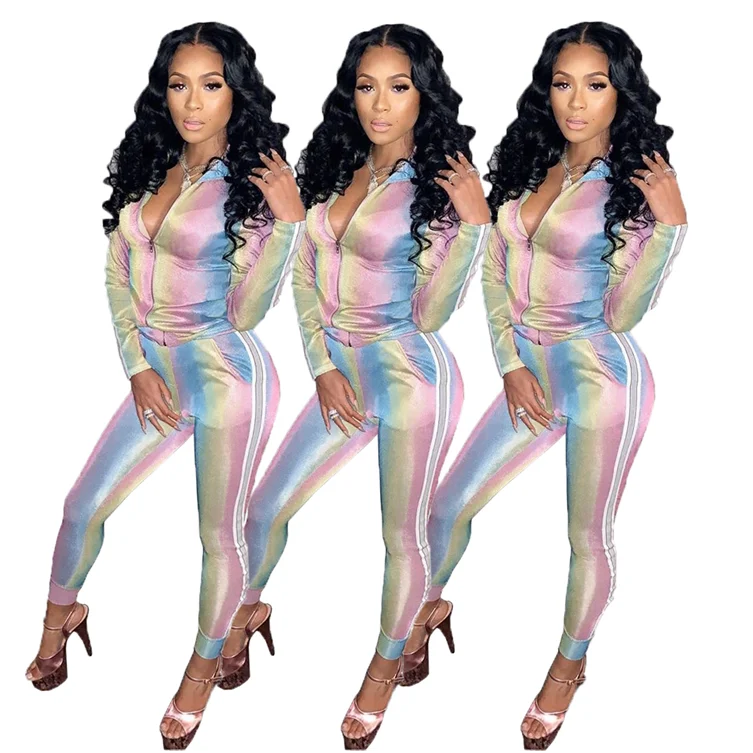 

Women two piece track suit set fashion wholesale two piece pants set women clothing sexy 2020 spring jogger set