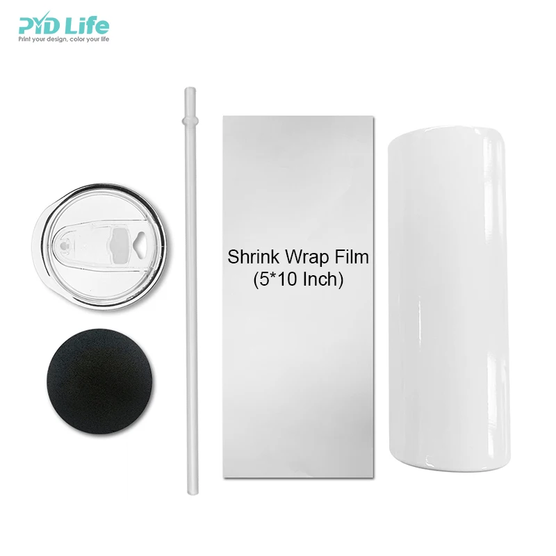 

PYD Life Factory Wholesale Price RTS 20oz Skinny Tumbler Sublimation Blanks Skinny Tumbler Straight Cups with Straw, White