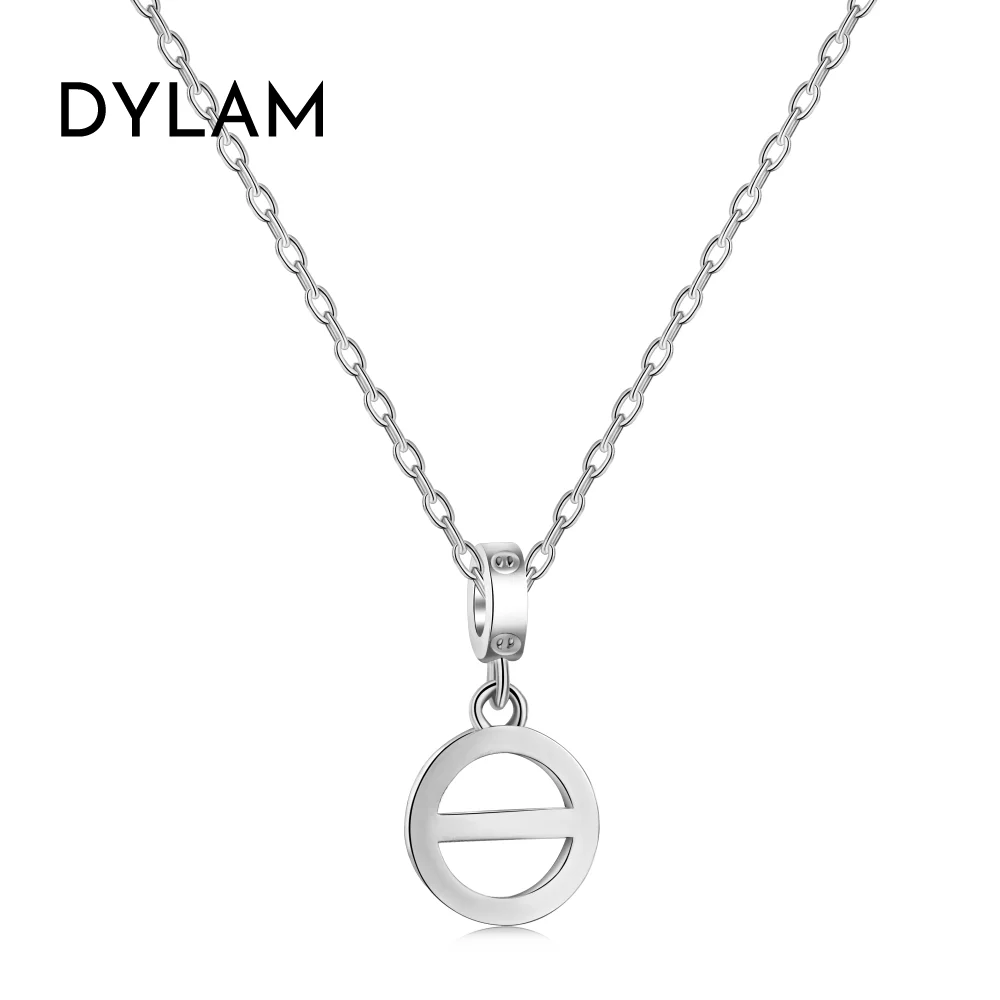 

Dylam Link Chain Cute Hollow Pig Nose Pendant Necklace Electroplating 18K Gold Solid Sterling Silver 925