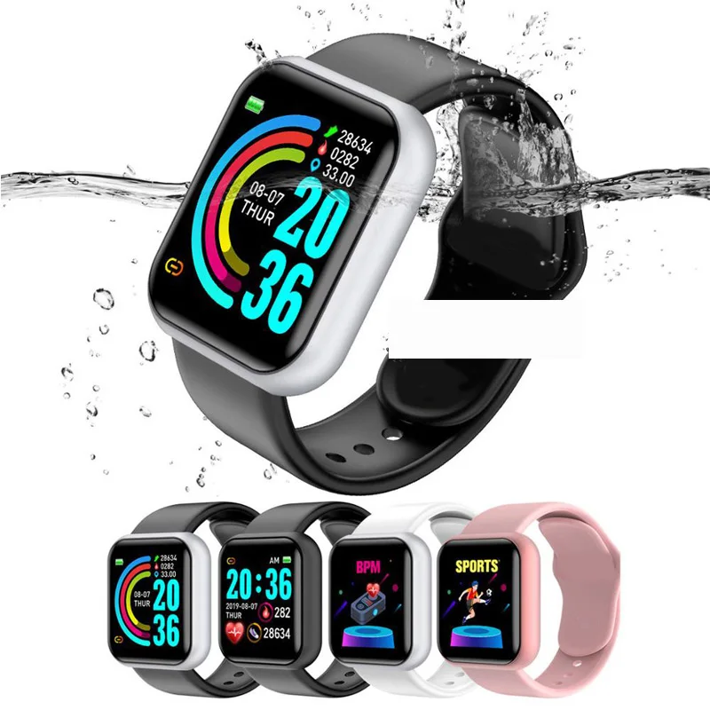 

Hot Sale High Quality Y68 Smart Bracelet Sleep Tracker Heart Rate Monitor Waterproof Fitness Smartwatch Y68, Black white sliver gold