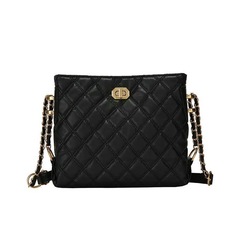

Fashionable Korean designer Lingge handbags chain ladies cross-body bag European and American style handbags