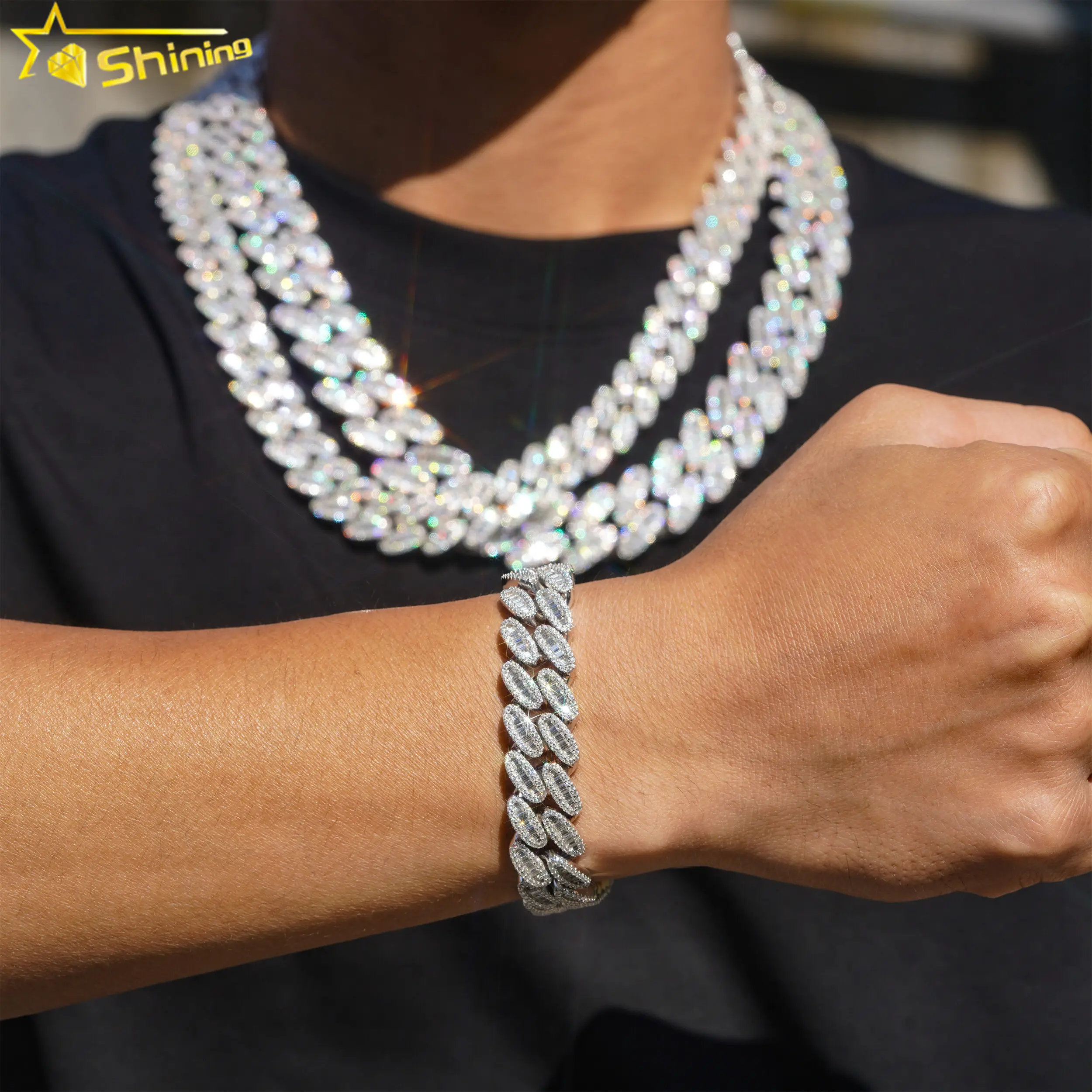 

wholesale price hip hop iced out moissanite diamond iced out cuban link cuban chain