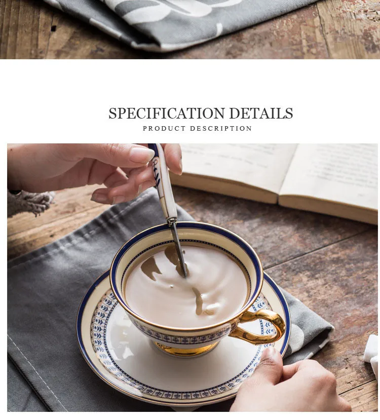 Ceramic Water Mug Afternoon Tea Cup Gold Edge European Style  Coffee Cup