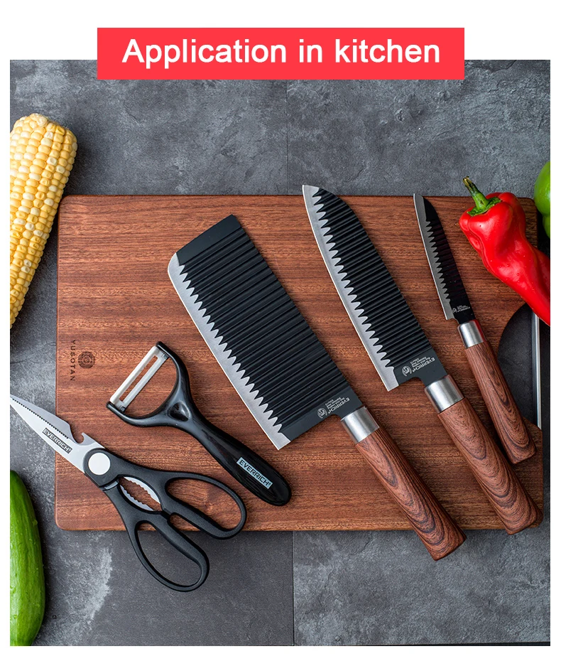 Everrich 2020 Colourful Coating Kitchen Knives Oem /odm Stainless Steel