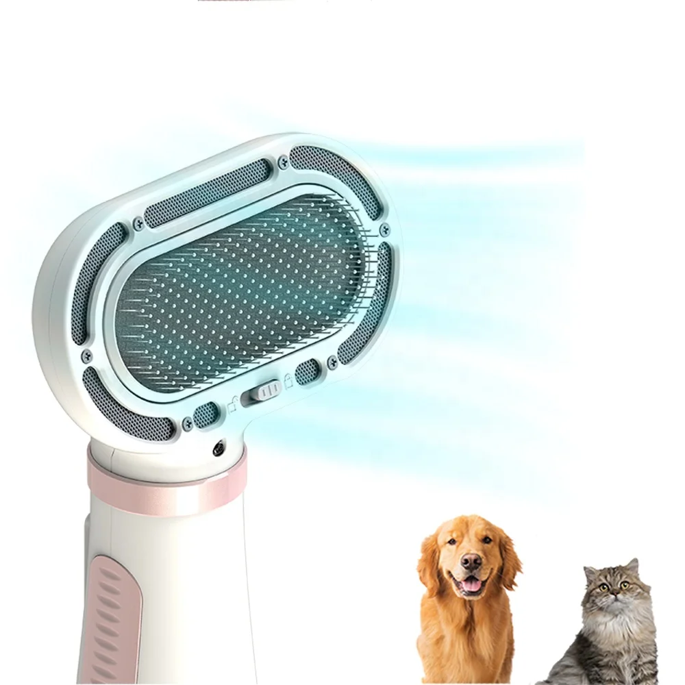 

2-In-1 Pet Dryer Grooming Brush Secador De Pelo Para Perro Dog Pet Hair Dryer, White/black