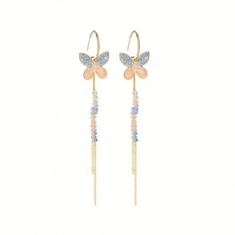 

Butterfly Tassel Women's Earrings Fashion Plating Alloy Earrings, Picture