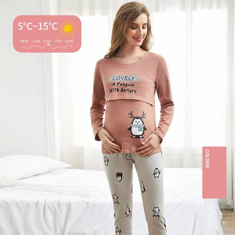 

winter maternity set high quality soft ladies pajamas, Multi