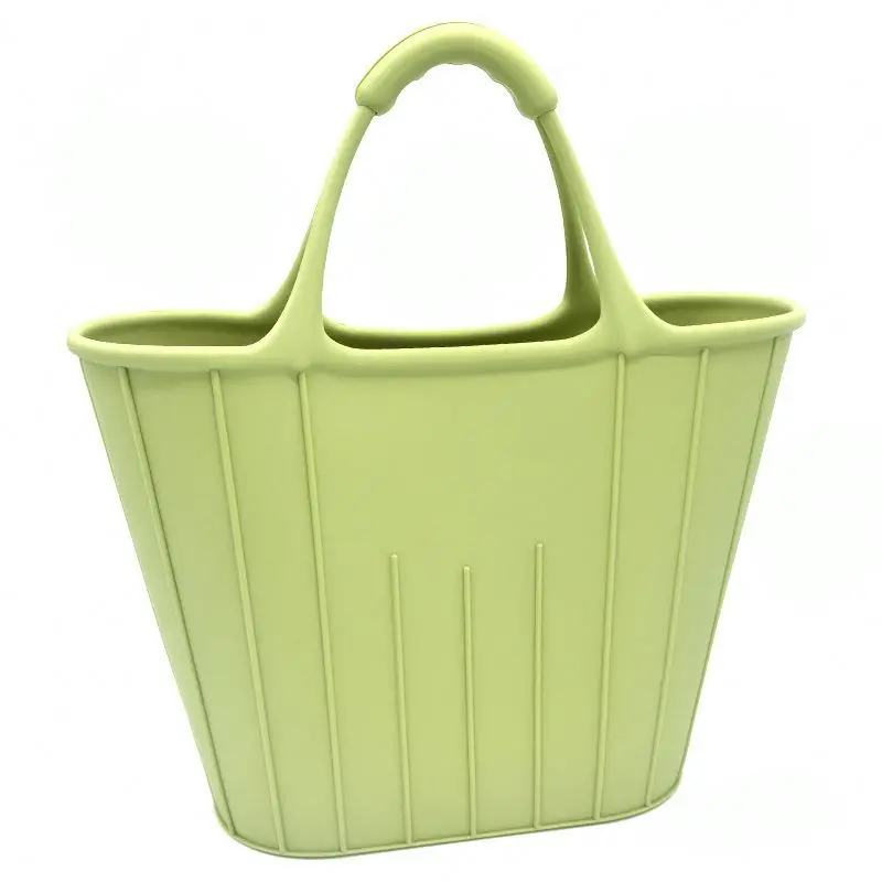 

Logo Custom Waterproof Silicone Rubber Tote Women Handbag Reusable Shopping Bag Beach Bag