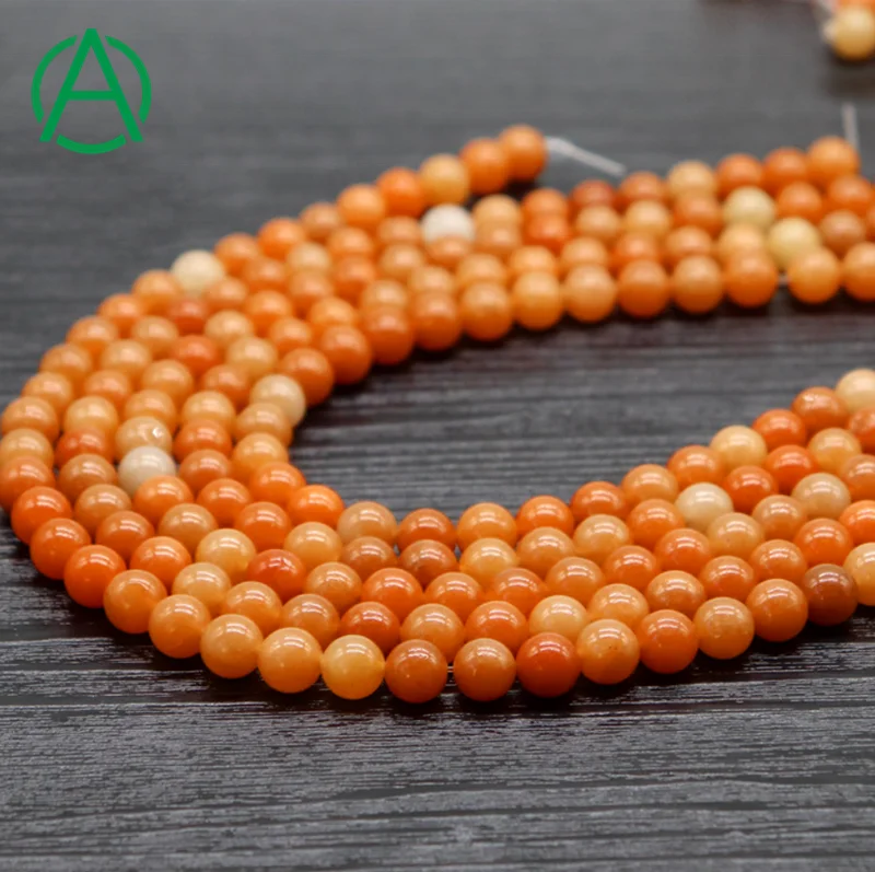 

ArthurGem 4mm 6mm 8mm 10mm 12mm Round Red Aventurine Natural Gemstone Loose Beads for Jewelry Making, 100% natural color