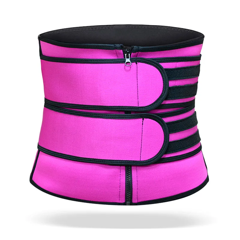 

Custom Body Weight Loss slim Belt Double Compression Latex Sweat Waist Trainers And Shape Wear Fat Burning Slimming Belt for Wom, Black,blue, red, purple