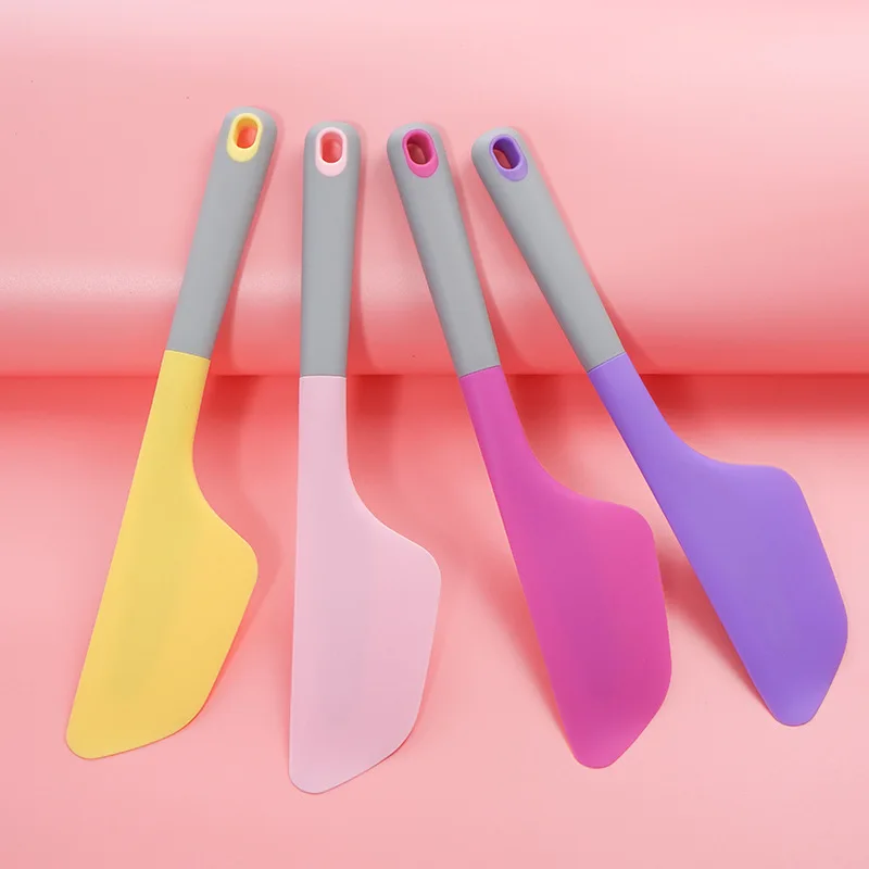 

Butter Knife Silicone Cream Butter Cake Spatula Mixing Batter Scraper Brush Butter Baking Tools, Pink,red,purple,yellow