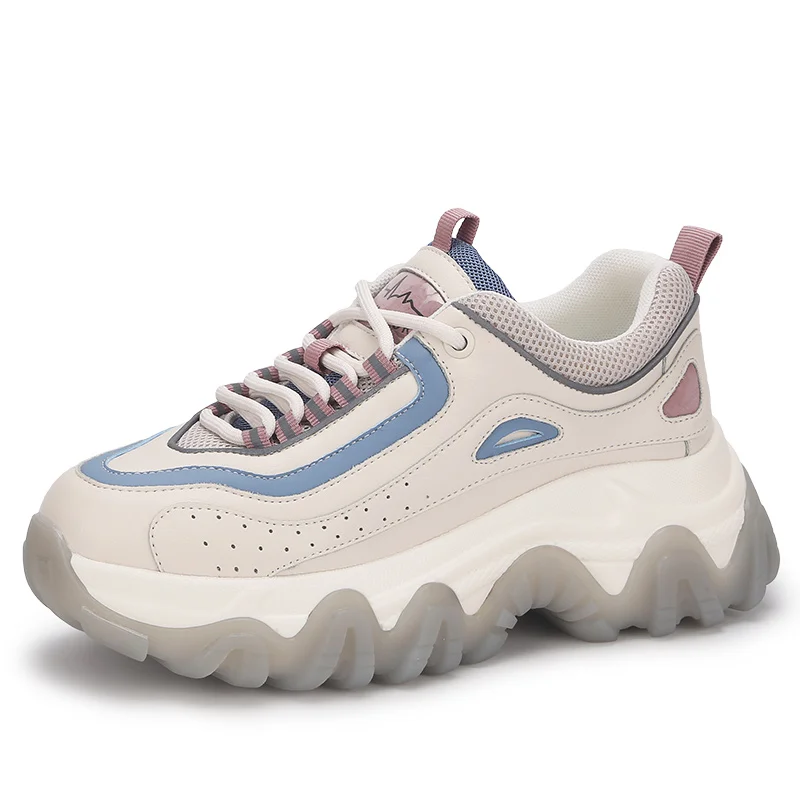 

chinese factory OEM custom designer height increasing anti slip thick bottom women`s fashion sneakers casual shoes