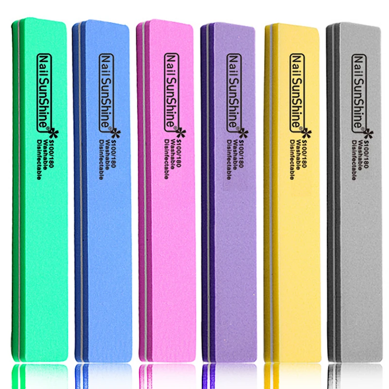 

High Quality Custom Printing Double Side Private Label Nail File Rectangle Sponge Buffer Nail File, Pink/blue/green/purple...etc(can be customized color)