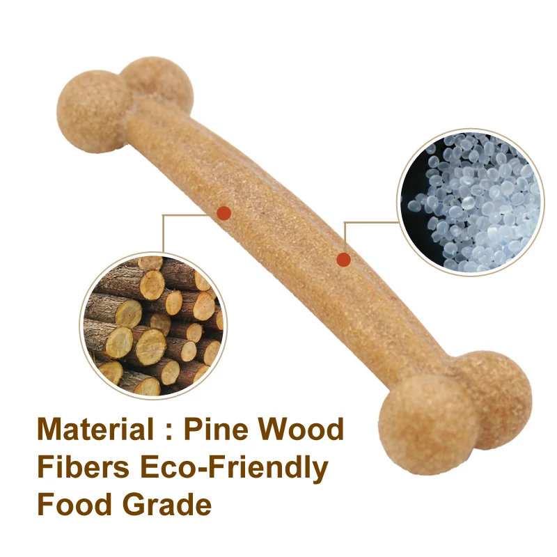 

Biological Base Material Eco-Friendly Wooden With Food-Grade Plastic Chew Dog Toy