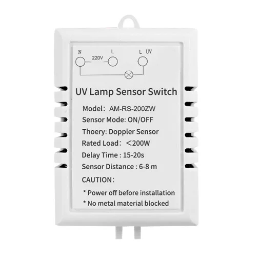 Germicidal UV Lamp Automatic Control Motion Sensor Switch For Hospital Office School