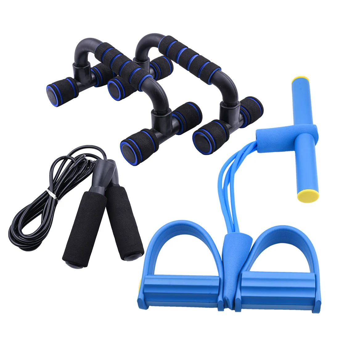 

New product push-up pull combination set plastic skipping rope fat burning weight loss yoga pull auxiliary training equipment