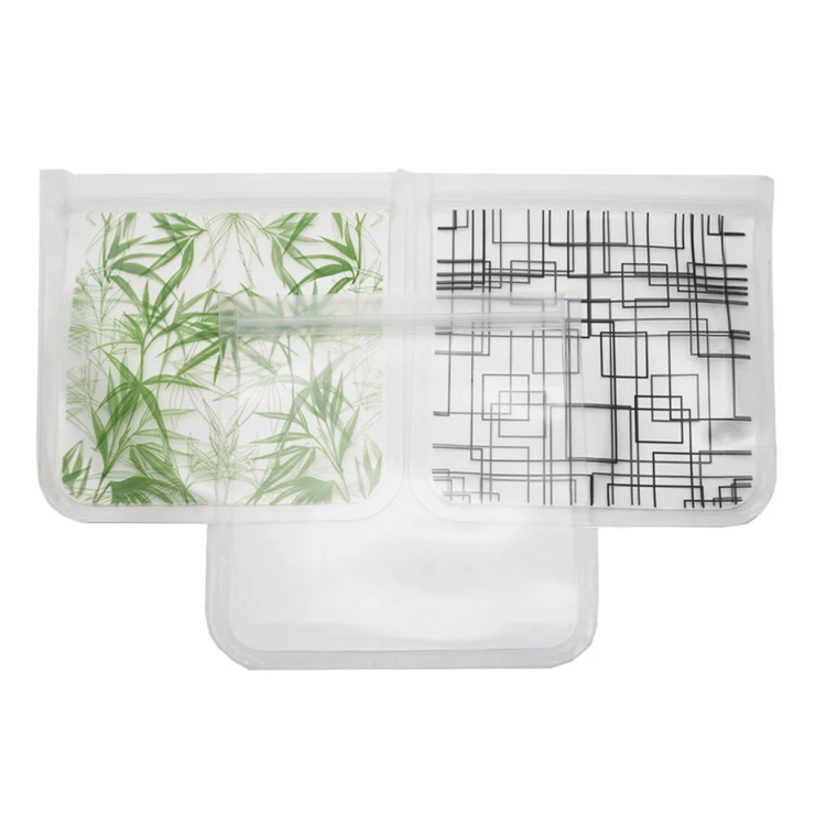 

A431 Eco-friendly Translucent Frosted PEVA Food Storage Bag Double Track Fresh-keeping Refrigerator Fruit Vegetable Ziplock Bag, Accepted customized