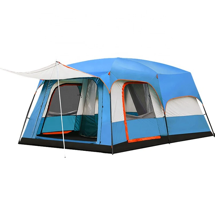 

Large Glamping Luxury Family Tent 8-12 Persons Tent Camping Living Resort camping Tents For Outdoor, Blue,bluish green,orange