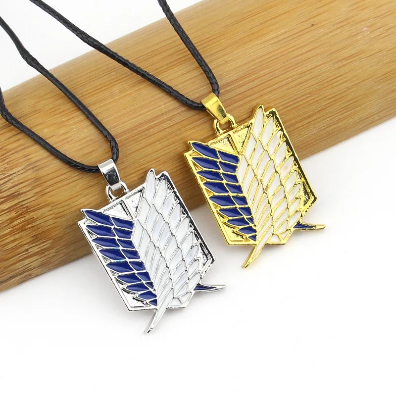 

Anime Jewelry Wings of Liberty Freedom Scouting Legion Necklace Attack on Titan Badge Pendant Necklace, As shown in the picture
