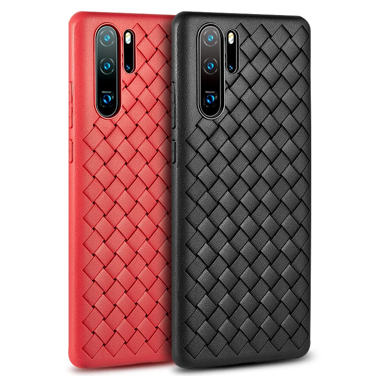 

Fashion luxury heat dissipation design weaving leather grain soft tpu mobile cell phone cover case for huawei nova 3 3i nova3i