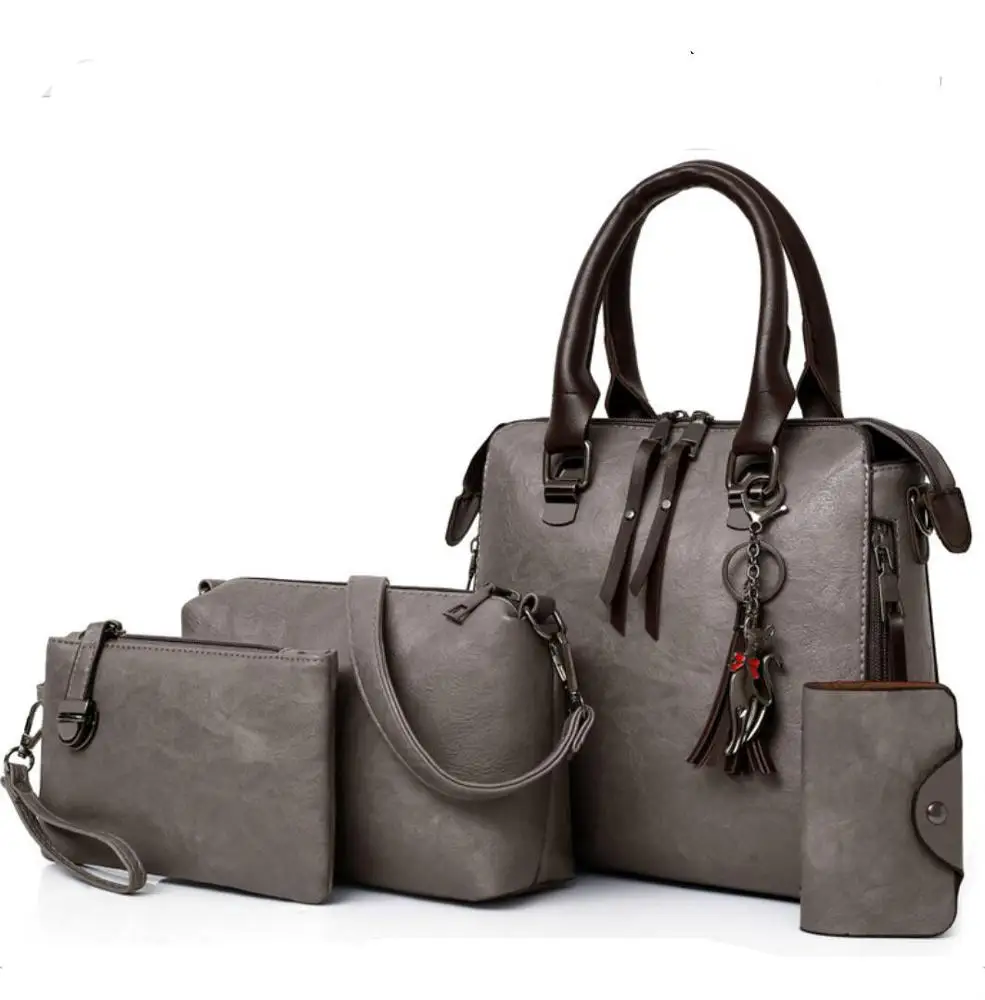 

Women high quality Handbags sets Ladies Handbags Shoulder Bags Satchel 4pcs Purse Set, Brown,black,red,pink,gray