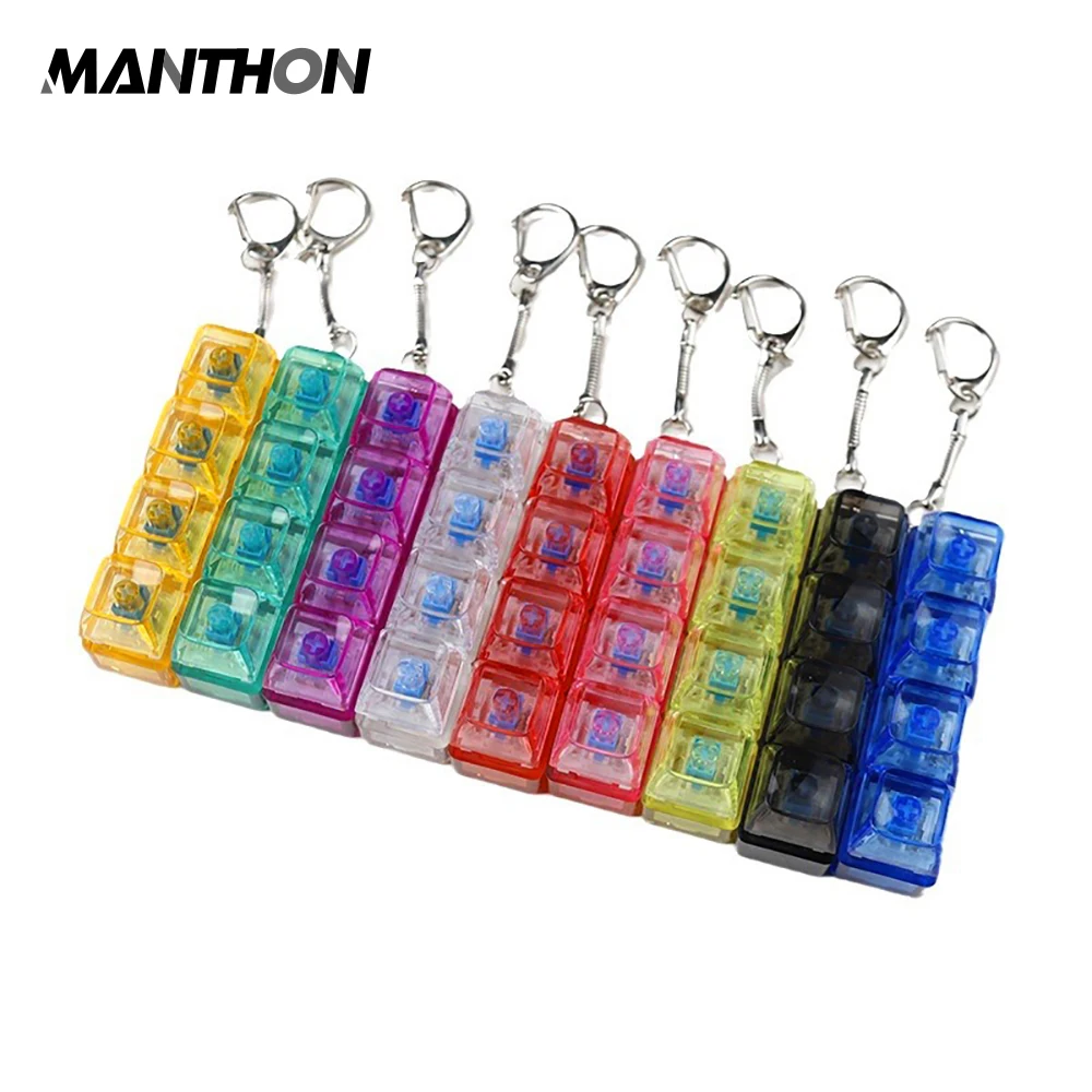 

2/3/4 Keys Mechanical Keyboard Switch Keychain Tester Switches Key Chain With LED Light & Relieve Stress Keyboard Fidget Toy